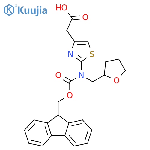 2-[2-({[(9H-fluoren-9-yl)methoxy]carbonyl}[(oxolan-2-yl)methyl]amino)-1,3-thiazol-4-yl]acetic acid structure