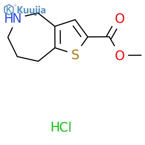 Methyl 5,6,7,8-tetrahydro-4H-thieno[3,2-c]azepine-2-carboxylate;hydrochloride structure