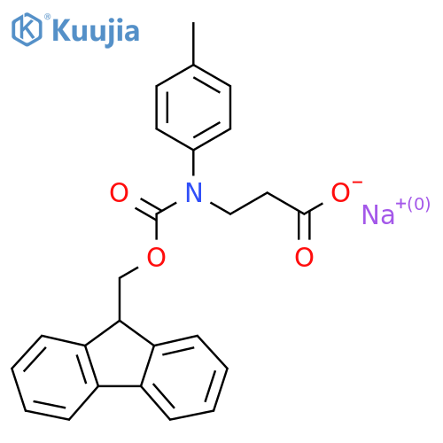 sodium 3-({[(9H-fluoren-9-yl)methoxy]carbonyl}(4-methylphenyl)amino)propanoate structure
