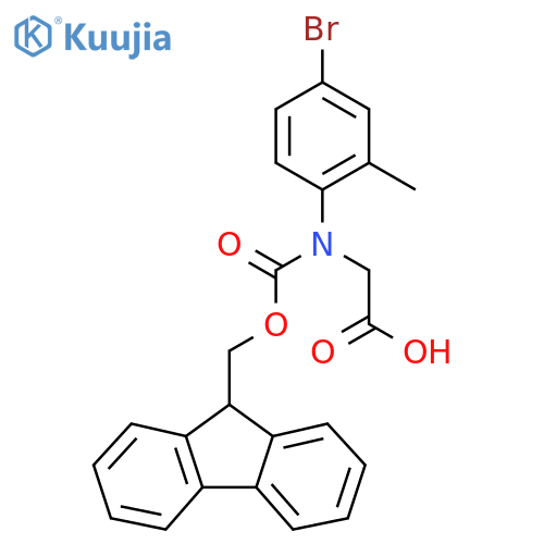 2-[(4-bromo-2-methylphenyl)({[(9H-fluoren-9-yl)methoxy]carbonyl})amino]acetic acid structure