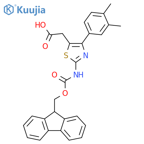 2-[4-(3,4-dimethylphenyl)-2-({[(9H-fluoren-9-yl)methoxy]carbonyl}amino)-1,3-thiazol-5-yl]acetic acid structure