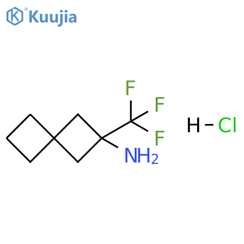 Spiro[3.3]heptan-2-amine, 2-(trifluoromethyl)-, hydrochloride (1:1) structure