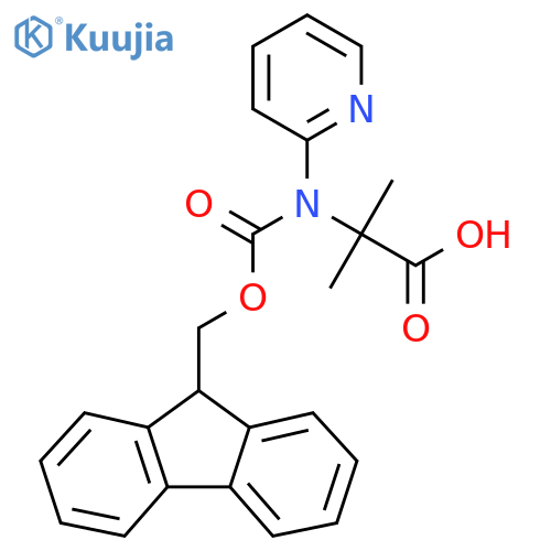 2-({[(9H-fluoren-9-yl)methoxy]carbonyl}(pyridin-2-yl)amino)-2-methylpropanoic acid structure