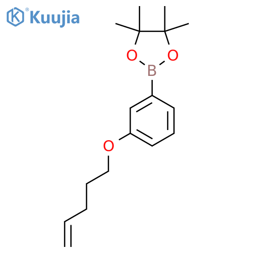4,4,5,5-tetramethyl-2-3-(pent-4-en-1-yloxy)phenyl-1,3,2-dioxaborolane structure