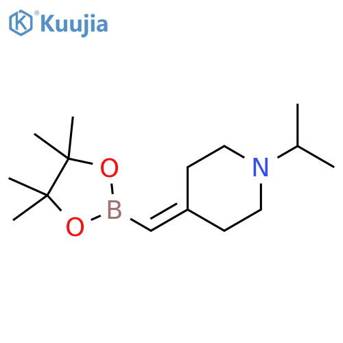 1-isopropyl-4-[(4,4,5,5-tetramethyl-1,3,2-dioxaborolan-2-yl)methylene]piperidine structure
