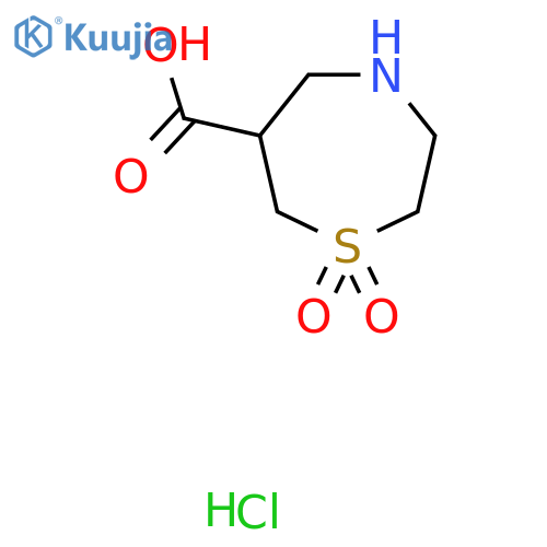 1,1-dioxo-1lambda6,4-thiazepane-6-carboxylic acid hydrochloride structure