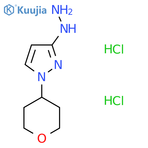 [1-(Oxan-4-yl)pyrazol-3-yl]hydrazine;dihydrochloride structure