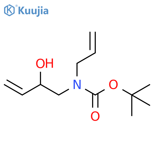 Carbamic acid, N-(2-hydroxy-3-buten-1-yl)-N-2-propen-1-yl-, 1,1-dimethylethyl ester structure