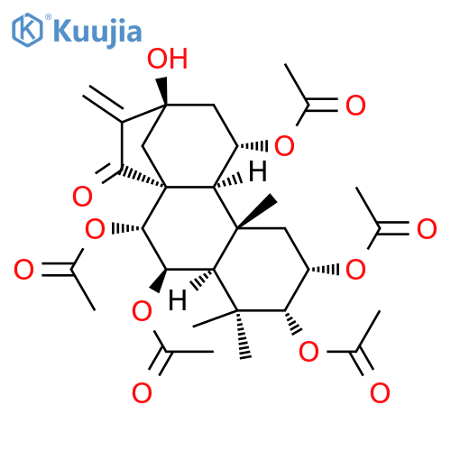 Kaur-16-en-15-one,2,3,6,7,11-pentakis(acetyloxy)-13-hydroxy-, (2b,3b,6a,7b,11b)- (9CI) structure