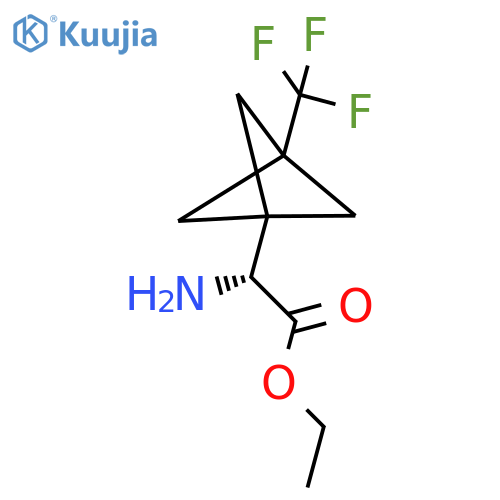 Ethyl (2R)-2-amino-2-[3-(trifluoromethyl)-1-bicyclo[1.1.1]pentanyl]acetate structure