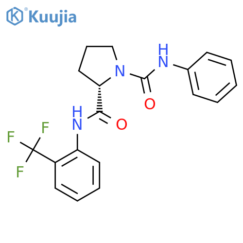 (2S)-N1-phenyl-N2-[2-(trifluoromethyl)phenyl]pyrrolidine-1,2-dicarboxamide structure