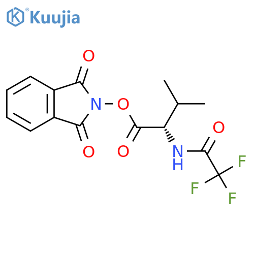 1,3-dioxo-2,3-dihydro-1H-isoindol-2-yl (2S)-3-methyl-2-(trifluoroacetamido)butanoate structure