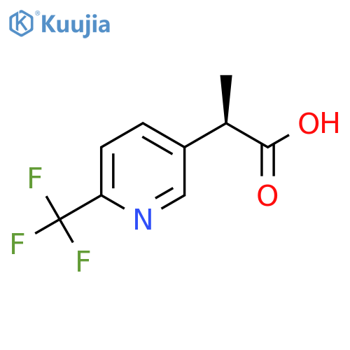 (2R)-2-[6-(Trifluoromethyl)pyridin-3-yl]propanoic acid structure