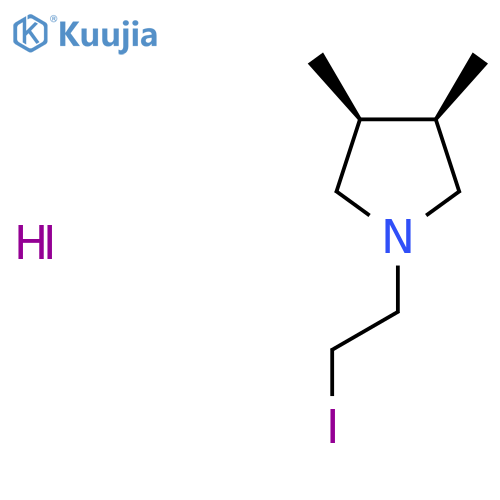 (3S,4R)-1-(2-Iodoethyl)-3,4-dimethylpyrrolidine;hydroiodide structure