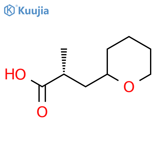 (2R)-2-Methyl-3-(oxan-2-yl)propanoic acid structure