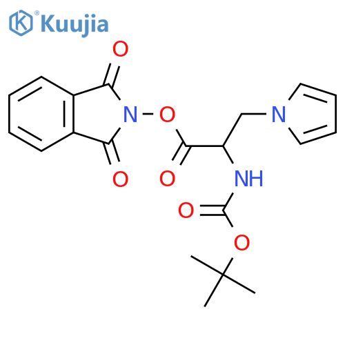 1,3-dioxo-2,3-dihydro-1H-isoindol-2-yl 2-{[(tert-butoxy)carbonyl]amino}-3-(1H-pyrrol-1-yl)propanoate structure