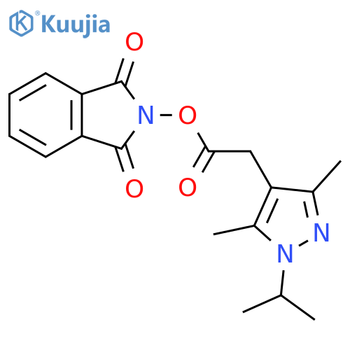 1,3-dioxo-2,3-dihydro-1H-isoindol-2-yl 2-[3,5-dimethyl-1-(propan-2-yl)-1H-pyrazol-4-yl]acetate structure