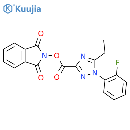 1,3-dioxo-2,3-dihydro-1H-isoindol-2-yl 5-ethyl-1-(2-fluorophenyl)-1H-1,2,4-triazole-3-carboxylate structure