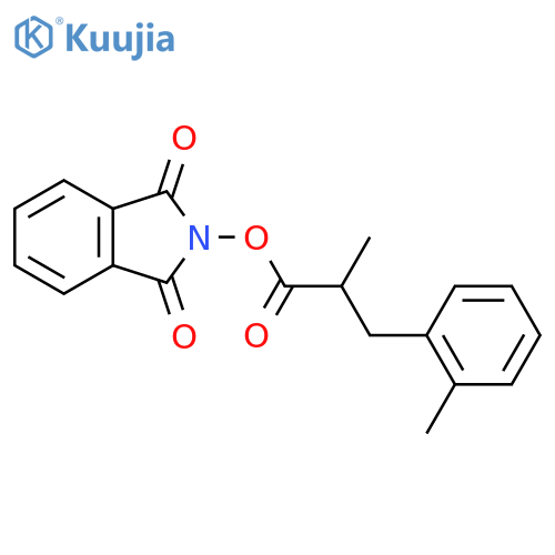 1,3-dioxo-2,3-dihydro-1H-isoindol-2-yl 2-methyl-3-(2-methylphenyl)propanoate structure