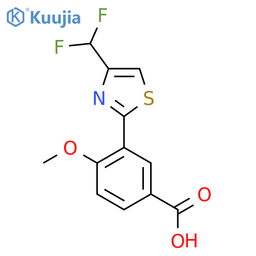 3-[4-(Difluoromethyl)-1,3-thiazol-2-yl]-4-methoxybenzoic acid structure