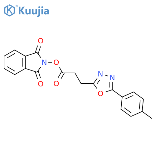 1,3-dioxo-2,3-dihydro-1H-isoindol-2-yl 3-[5-(4-methylphenyl)-1,3,4-oxadiazol-2-yl]propanoate structure