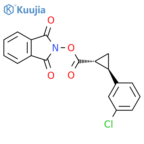 rac-1,3-dioxo-2,3-dihydro-1H-isoindol-2-yl (1R,2R)-2-(3-chlorophenyl)cyclopropane-1-carboxylate structure