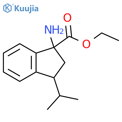 ethyl 1-amino-3-(propan-2-yl)-2,3-dihydro-1H-indene-1-carboxylate structure