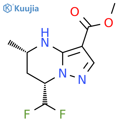 Methyl (5S,7S)-7-(difluoromethyl)-5-methyl-4,5,6,7-tetrahydropyrazolo[1,5-a]pyrimidine-3-carboxylate structure