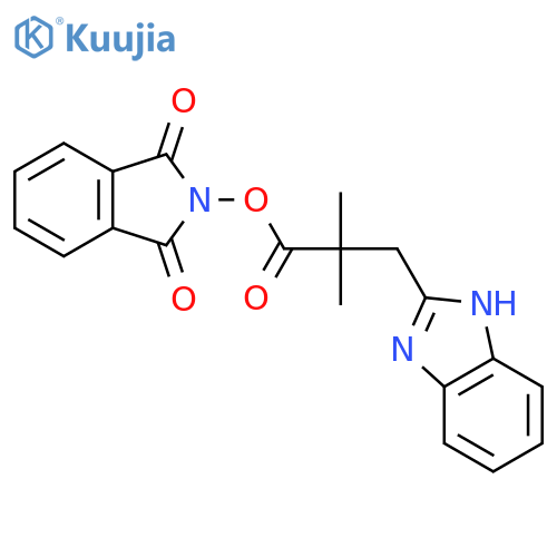 1,3-dioxo-2,3-dihydro-1H-isoindol-2-yl 3-(1H-1,3-benzodiazol-2-yl)-2,2-dimethylpropanoate structure