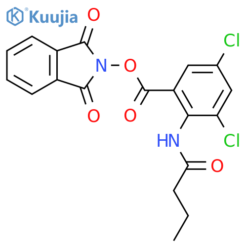 1,3-dioxo-2,3-dihydro-1H-isoindol-2-yl 2-butanamido-3,5-dichlorobenzoate structure