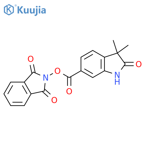 1,3-dioxo-2,3-dihydro-1H-isoindol-2-yl 3,3-dimethyl-2-oxo-2,3-dihydro-1H-indole-6-carboxylate structure