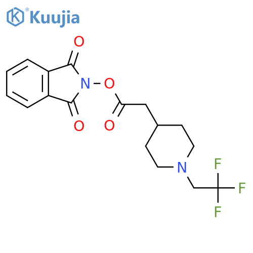 1,3-dioxo-2,3-dihydro-1H-isoindol-2-yl 2-[1-(2,2,2-trifluoroethyl)piperidin-4-yl]acetate structure