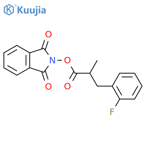 1,3-dioxo-2,3-dihydro-1H-isoindol-2-yl 3-(2-fluorophenyl)-2-methylpropanoate structure