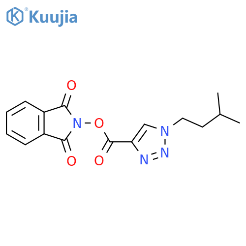 1,3-dioxo-2,3-dihydro-1H-isoindol-2-yl 1-(3-methylbutyl)-1H-1,2,3-triazole-4-carboxylate structure