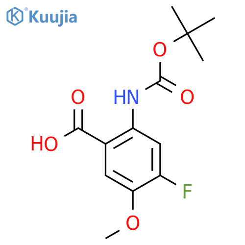 2-{[(Tert-butoxy)carbonyl]amino}-4-fluoro-5-methoxybenzoic acid structure