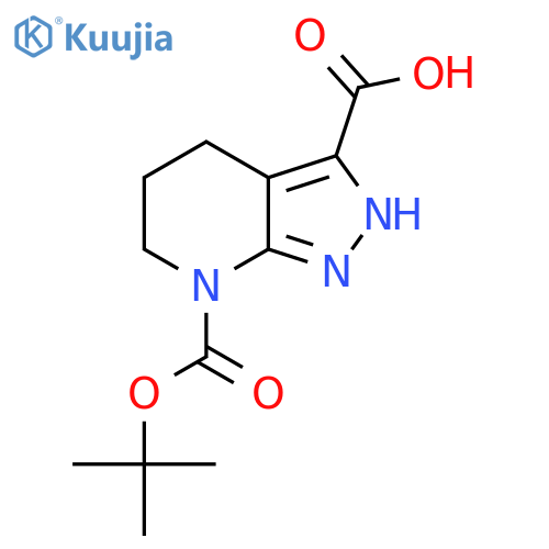 7-[(2-Methylpropan-2-yl)oxycarbonyl]-2,4,5,6-tetrahydropyrazolo[3,4-b]pyridine-3-carboxylic acid structure