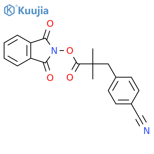1,3-dioxo-2,3-dihydro-1H-isoindol-2-yl 3-(4-cyanophenyl)-2,2-dimethylpropanoate structure