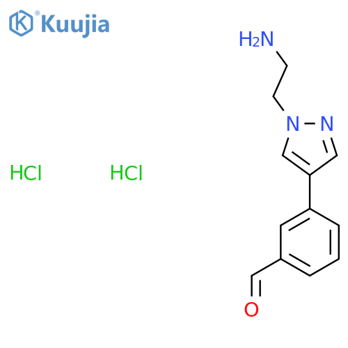 3-[1-(2-Aminoethyl)pyrazol-4-yl]benzaldehyde;dihydrochloride structure