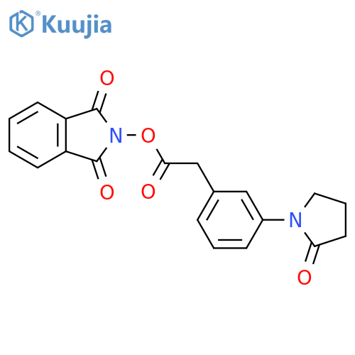 1,3-dioxo-2,3-dihydro-1H-isoindol-2-yl 2-[3-(2-oxopyrrolidin-1-yl)phenyl]acetate structure