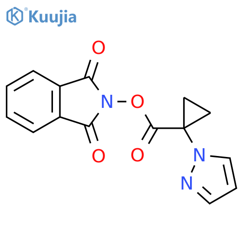 1,3-dioxo-2,3-dihydro-1H-isoindol-2-yl 1-(1H-pyrazol-1-yl)cyclopropane-1-carboxylate structure