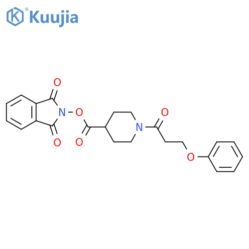 1,3-dioxo-2,3-dihydro-1H-isoindol-2-yl 1-(3-phenoxypropanoyl)piperidine-4-carboxylate structure