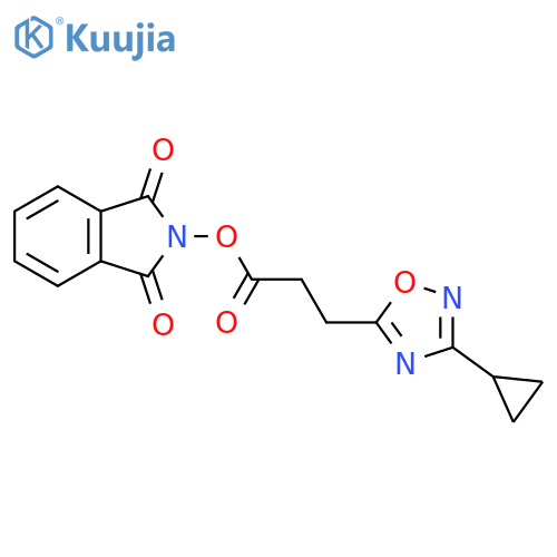 1,3-dioxo-2,3-dihydro-1H-isoindol-2-yl 3-(3-cyclopropyl-1,2,4-oxadiazol-5-yl)propanoate structure
