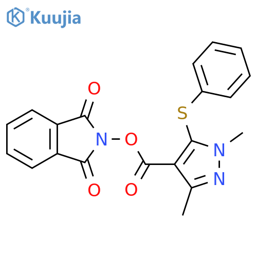 1,3-dioxo-2,3-dihydro-1H-isoindol-2-yl 1,3-dimethyl-5-(phenylsulfanyl)-1H-pyrazole-4-carboxylate structure