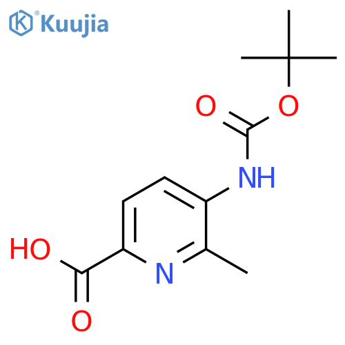 5-{[(Tert-butoxy)carbonyl]amino}-6-methylpyridine-2-carboxylic acid structure