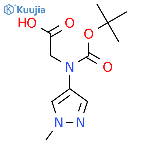 2-{[(tert-butoxy)carbonyl](1-methyl-1H-pyrazol-4-yl)amino}acetic acid structure