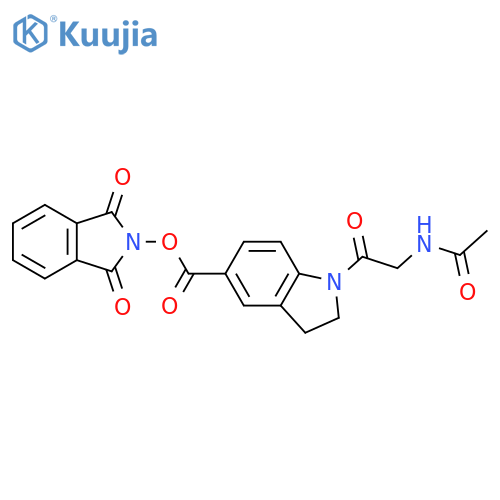 1,3-dioxo-2,3-dihydro-1H-isoindol-2-yl 1-(2-acetamidoacetyl)-2,3-dihydro-1H-indole-5-carboxylate structure