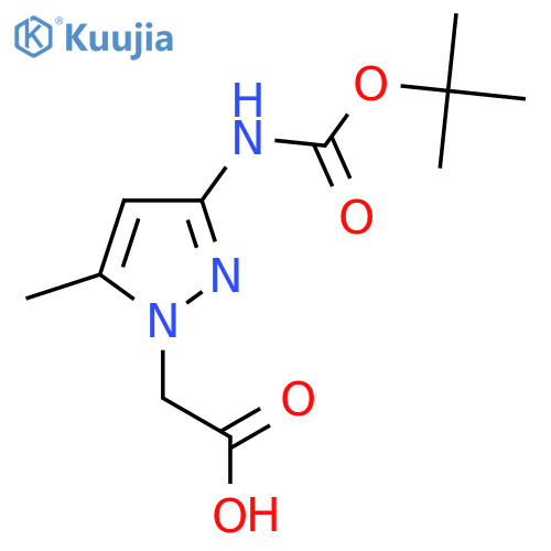 2-(3-{[(tert-butoxy)carbonyl]amino}-5-methyl-1H-pyrazol-1-yl)acetic acid structure