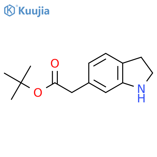 Tert-butyl 2-(2,3-dihydro-1H-indol-6-yl)acetate structure