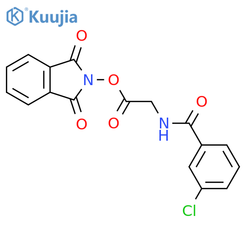 1,3-dioxo-2,3-dihydro-1H-isoindol-2-yl 2-[(3-chlorophenyl)formamido]acetate structure
