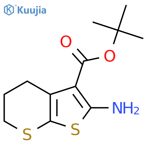 Tert-butyl 2-amino-5,6-dihydro-4H-thieno[2,3-b]thiopyran-3-carboxylate structure